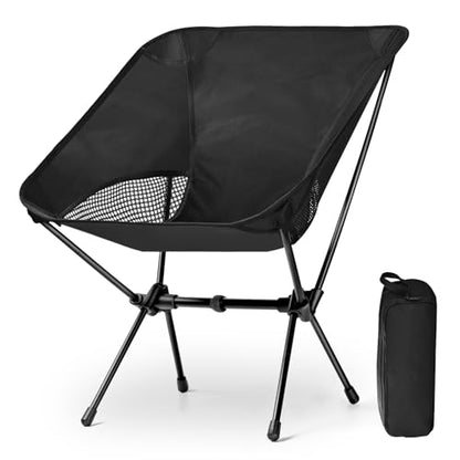 Lightweight Portable Camping Chair - Folding Backpacking Hiking Chair with Carry Bag for Outdoor Travel, Beach, Picnic, Festival (Black) - color: Black