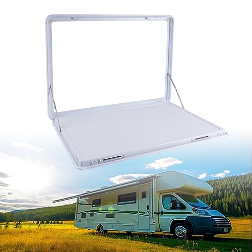 RV External Folding Table, Caravan External Hanging Table, Aluminum Wall Mount Hanging Dining Table, Drop Leaf Table Maximum Load 25kg, Perfect for Campervans and Motor Homes ( Color : White , Size : - color: White, size: 60x45cm/23.6x17.7in