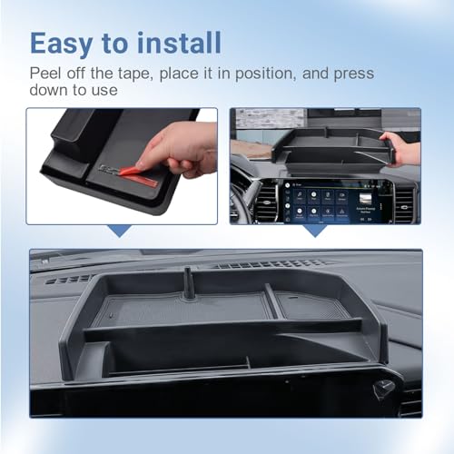 EDBETOS Dashboard Organizer Tray Compatible with 2022-2026 Chevy Silverado/GMC Sierra 1500, (2024-2026) 2500HD/3500HD Accessories Behind Screen Dash Storage Console Insert for 13.4-inch Screen Only