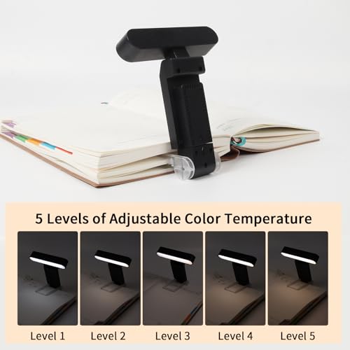 Book Light,USB Rechargeable Clip-On Reading Light,30 Adjustable Modes,Eye-Caring with Timer,Perfect for Book Lovers/Travel(Black, Rectangle) - color: Black, size: Rectangle