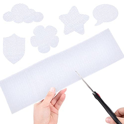 4 Inch x 18 Feet White Adhesive Hook Loop Tape Heavy Duty, Multi-Purpose Carpet Anti Slip Rug Gripper, Double Sided Hook Loop Rolls, Couch Cushion Grip, Bulk Sticky Straps Wall Hanging Strips - size: 4in x 18ft, style: White