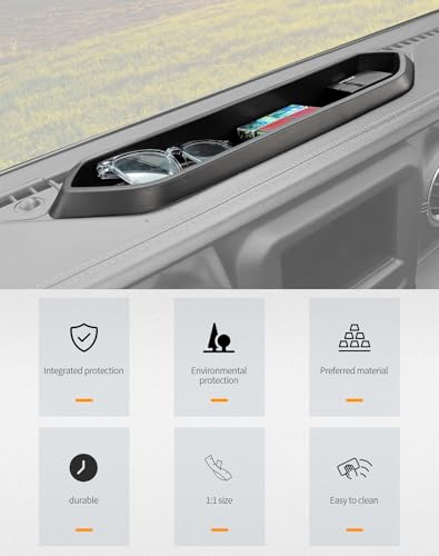 Hoolcar for Jeep Center Console Dashboard Storage Tray Compatible with Jeep Wrangler JL JLU 2/4 Doors 2018-2024 Interior Accessories Dash Organizer Tray for Key Sunglasses Phone