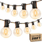 Brightever 200FT Outdoor String Lights Dimmable LED Outside Patio Lights with 100+4 Shatterproof G40 Globe Edison Bulbs, Connectable Commercial String Hanging Lights for Backyard Party Porch Garden - size: 200FT