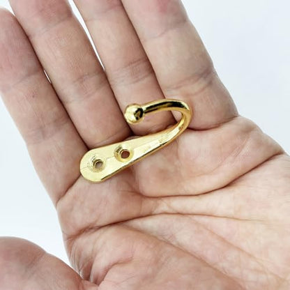 4 Pcs Wall Mounted Hooks for Bedroom,Bathroom,Kitchen,and Cabinet Hangers (with 8 Screws)-Gold - color: Gold