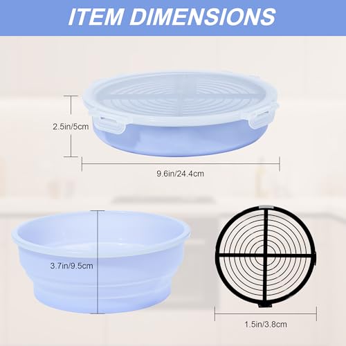 FJNATINH Collapsible Batter Bowl - Mess Free Better Breader Shaker Bowl with Lid Breading Shaker Container for Fried Fish, Fried Chicken, Onion Rings & More,No Leak,Easy to Store,Light Blue - color: Light Blue
