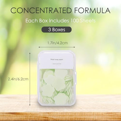 300pcs Portable Hand Washing Soap Sheets, Scented Mini Soap Sheets, Disposable Soluble Soap for Outdoor Travel, Camping, Hiking (Green) - color: Green