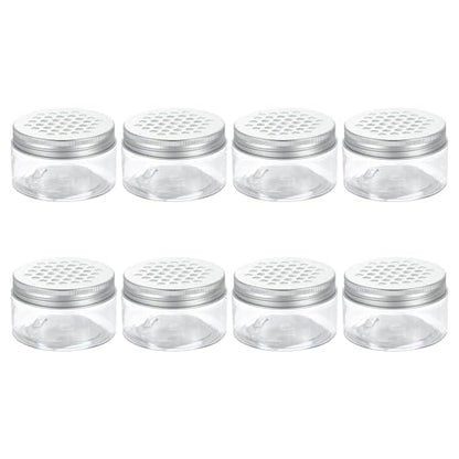 HARFINGTON 8 Pcs Empty Scent Beads Storage Container 3.4oz/100ml Air Freshener Tins Round Refillable Spice Containers Plastic Jars Sample for Travel Storage - size: 100ml