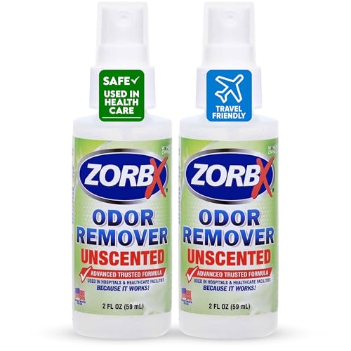 ZORBX Unscented Odor Eliminator Spray 2 Oz (2-Pack) – Hospital-Grade Permanent Odor Remover for Pet & Human Urine, Smoke & Strong Household Odors – Carpet, Upholstery, Mattress, Bathroom, Car & More - size: 2 Fl Oz (Pack of 2)