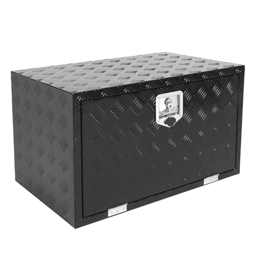 30" Black Aluminum Underbody Truck Tool Box Pickup Truck Bed Storage Box, Waterproof Toolbox Organizer with Lock and Key for RVs, ATVs, Trailer & Truck (30"x18"x18") - color: Black, size: 30"x18"x18"
