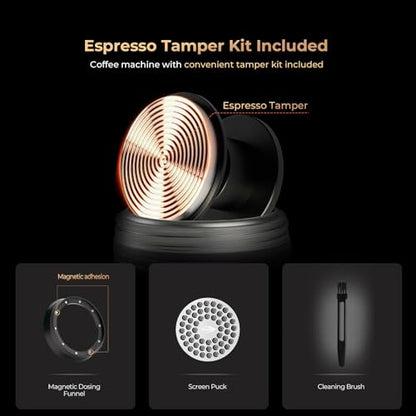IKAPE KAPO K2 Portable Espresso Machine with Bl uetooth APP Connect & 51mm Bottomless Basket, Electric Coffee Maker 20 Bar Pressure, for Home, Travel, Camping - size: 51mm