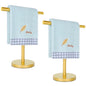 Hand Towel Holder Stand for Bathroom Countertop in Stainless Steel | Weighted base keeps towels stable and doubles as a display stand for jewelry, watches and hair accessories. - color: Golden-2 Pack