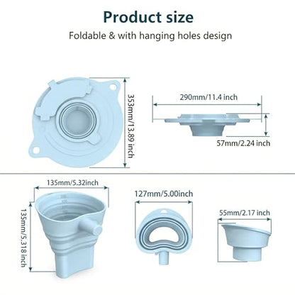 3-Piece Set: Silicone Flour Funnel & Bowl Cover for KitchenAid Mixer 4.5-5 Qt Tilt-Head, Splash Guard Lid with Foldable Measuring Cup for Dough Proofing & Mixing, KitchenAid Mixer Accessori（Blue) - color: Blue