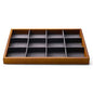 Oirlv 12 Grids Wood Jewelry Organizer Tray Stackable Jewelry Drawer Tray Bracelet/Watch Showcase Display Storage(Grey) - color: Grey 12 grid tray
