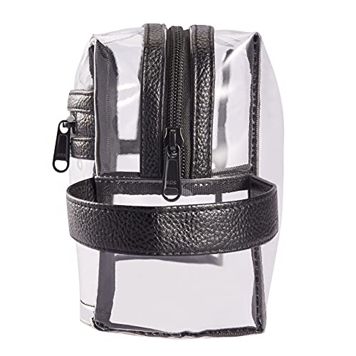 Heavy Duty Clear Travel Toiletry Makeup Bags Transparent Shaving Bag Water Resistant Cosmetic Bag Organizer Pouch with Zipper and Handle