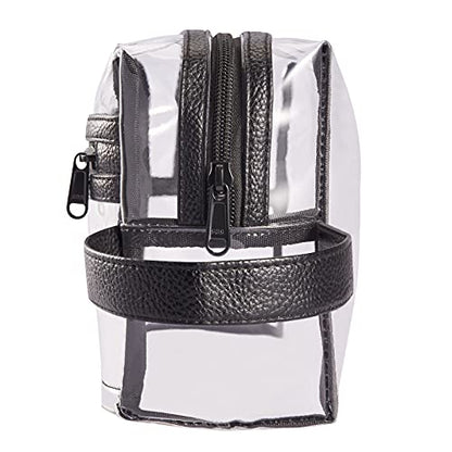 Heavy Duty Clear Travel Toiletry Makeup Bags Transparent Shaving Bag Water Resistant Cosmetic Bag Organizer Pouch with Zipper and Handle