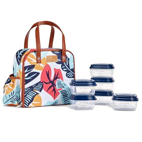 Fit & Fresh Lunch Bag For Women, Insulated Womens Lunch Bag For Work, Leakproof & Stain-Resistant Large Lunch Box For Women With Containers, Zipper Closure Wichita Bag Cloud - color: White Cloud Forest