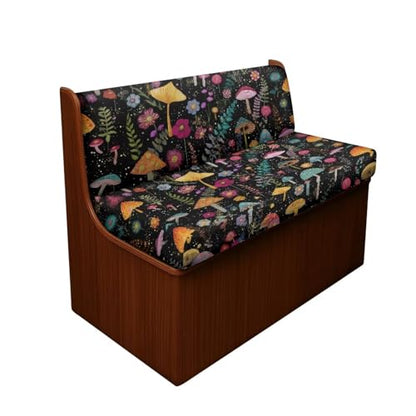 Abstract Mushroom Floral Fern Leaf Print RV Dinette Cushion Covers Camper Sofa Cushion Cover Stretchable RV Dinette Seat Covers 2Pcs with Backrest & Bench Cover, 2Set - color: Abstract Mushroom Floral Fern Leaf