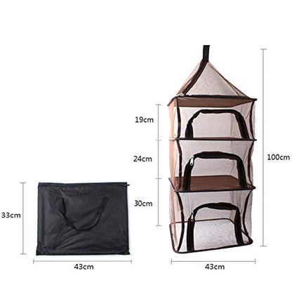 Desy & Feeci Camping Dry Net-4 Layer Outdoor Hanging Foldable Drying Rack, Camping Organizer Mesh Dryer Storage for Home Picnic BBQ Tableware/Dishes/Food/Vegetables/Fruit/Clothing - style: Coffee-Rectangle