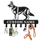 Personalized Dog Leash Holder for Wall - Custom Metal Wall Mount, Dog Leash Hooks, Coat Rack Key Organizer for Entryway - color: 08 Dog