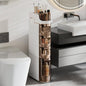 VECELO 4-Tier Slim Bathroom Storage Cabinet with Wheels, Skinny Bathroom Storage Cabinet with Drawers, Toilet Paper Holder, Movable Narrow Floor Cabinet for Small Space, Bathroom - size: 16.14" x 6.69" x 34.84"