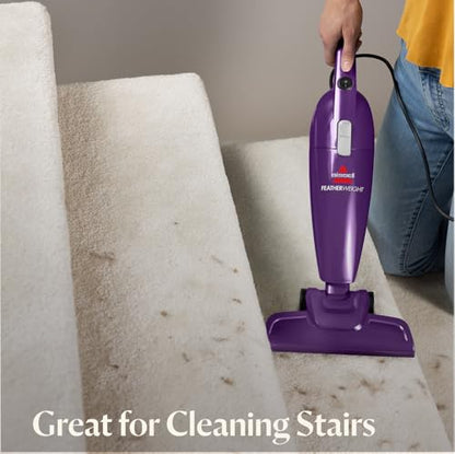 Bissell 20334 Featherweight Stick Lightweight Bagless Vacuum and Electric Broom with Crevice Tool for Hard Floors and Carpets, Purple - style: Purple