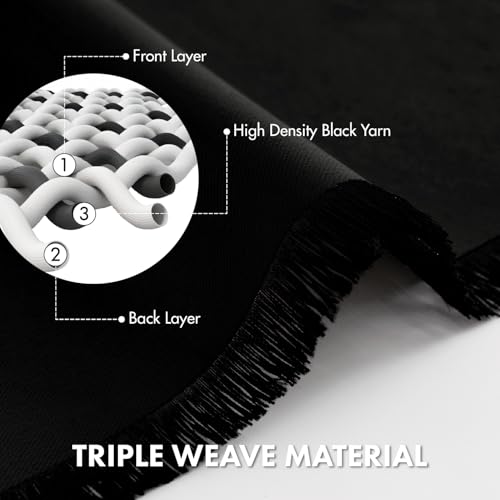 MIULEE Blackout Curtains 4 Panels Sets Black 84 Inch Length, Top and Bottom Rod Pocket Room Darkening Curtains for Living Room Bedroom Windows, 4 Pack Thermal Insulated Light Blocking Curtain - color: Black, size: 40"W x 84"L (Pack of 4)