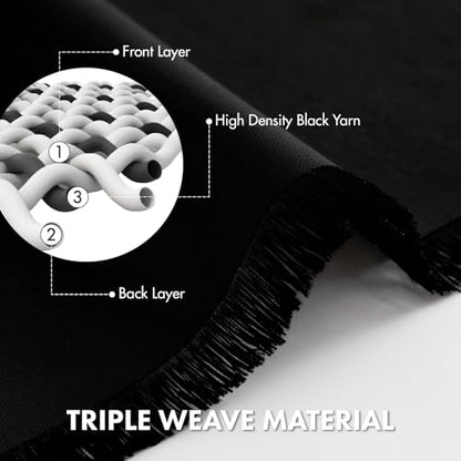 MIULEE Blackout Curtains 4 Panels Sets Black 72 Inch Length, Top and Bottom Rod Pocket Room Darkening Curtains for Bedroom Windows, 4 Pack Solid Thermal Insulated Light Blocking Curtain Drapes - color: Black, size: 40"W x 72"L (Pack of 4)