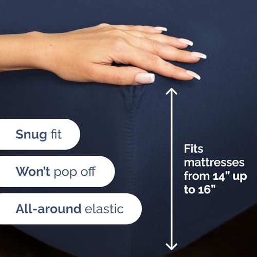 Olympic Queen Sheet Set 66x80 - 4 Piece RV Olympic Queen Size Sheets - Soft, Breathable & Cooling - Fits 14” to 16" Mattress w/ Deep Pockets - Comfy Luxury Bedding - Fade & Wrinkle Free - Navy Blue - color: 24 - Navy Blue, size: Olypmic Queen