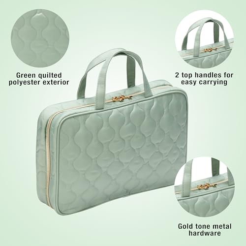 Conair Travel Toiletry Bag - Makeup Bag - Cosmetic Bag -Travel Makeup Bag - color: Sage Green