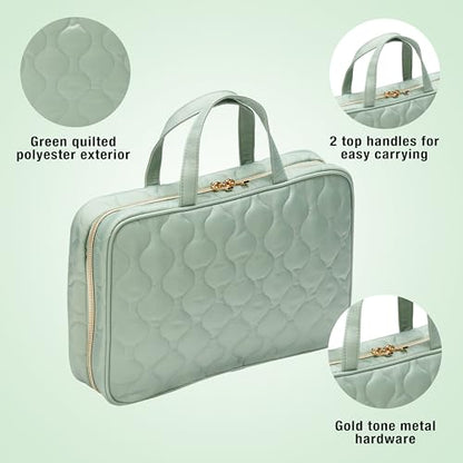 Conair Travel Toiletry Bag - Makeup Bag - Cosmetic Bag -Travel Makeup Bag - color: Sage Green