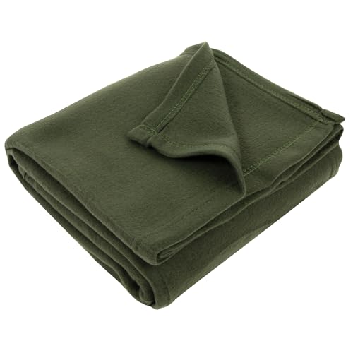 (24 Pack) Bulk Fleece 50x60 Throw Blankets for Wedding Favors, Homeless Women, Men, Homes, Bed, Sofa, Couch, Office, Pet Blankets, Travel | Soft Warm Lightweight Throw Blankets in Bulk (Dark Green) - color: Dark Green