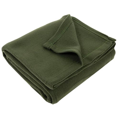(24 Pack) Bulk Fleece 50x60 Throw Blankets for Wedding Favors, Homeless Women, Men, Homes, Bed, Sofa, Couch, Office, Pet Blankets, Travel | Soft Warm Lightweight Throw Blankets in Bulk (Dark Green) - color: Dark Green
