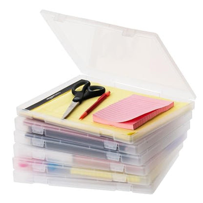 IRIS USA 6-Pack A4 File Box Paper Cases |Made in USA| Fits 8.5" x 11" Letter Paper, Portable & Stackable - Clear - size: 6 - Pack, style: Case (Clear)