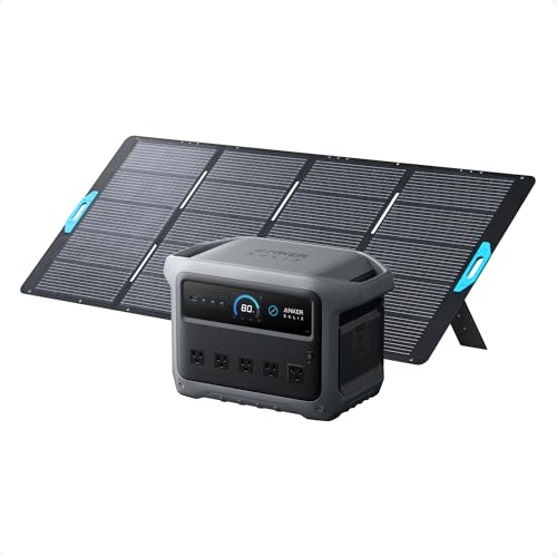 Anker SOLIX C1000 Gen 2 Portable Power Station with 400W Solar Panel, 2,000W (Peak 3,000W) Solar Generator, Full Charge in 49 Min, 1,024Wh LiFePO4 Battery for Home Backup, Power Outages, and Camping - style: 400W Solar Panel with C1000 Gen2