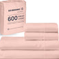 SGI bedding Full XL Bed Sheets Set – Premium 600 TC Egyptian Cotton, Crisp & Cooling Sateen Weave, Extra Soft Hotel Collection, Fits Mattresses Up to 16 Inch Deep, Breathable & Long Lasting – Peach - color: 07 - Peach, size: Full XL