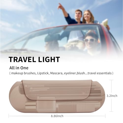 AGIKET Silicone Makeup Brush Holder Travel Cosmetic Bag：Soft Portable Cosmetic Face Brushes Holder with Upgrade Anti-Fall Out Magnetic Closure, Large Travel Makeup Brush Case - Walnut - color: A-Walnut, style: Brush Holder