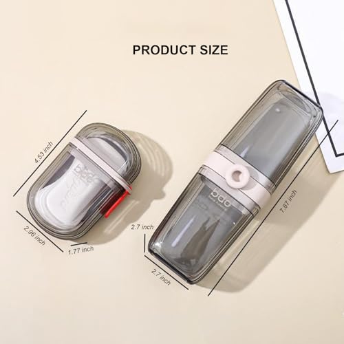 Toothbrush Travel Case & Travel Soap Holder Dish Tray Set of 2, Portable Clear Toothbrush Holders with Cover Leakproof Bar Soap Holder for Traveling School Camping Business Bathroom - color: 2 Pc-clear Coffee