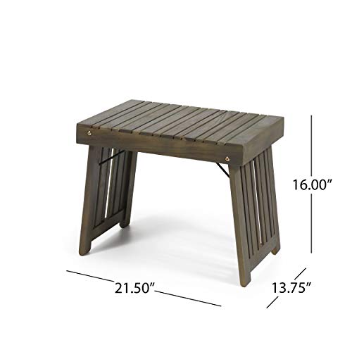 Christopher Knight Home Howard Outdoor Acacia Wood Folding Side Table, Gray Finish - color: Gray Finish