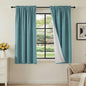H.VERSAILTEX Linen Look 100% Blackout Curtains 45 Inches Long for Bedroom Full Light Blocking Rod Pocket 42 Inches Wide Linen Textured Thick Window Curtain Drapes with White Backing, Teal, 2 Panels - color: Teal, size: 42"W x 45"L (Pack of 2)