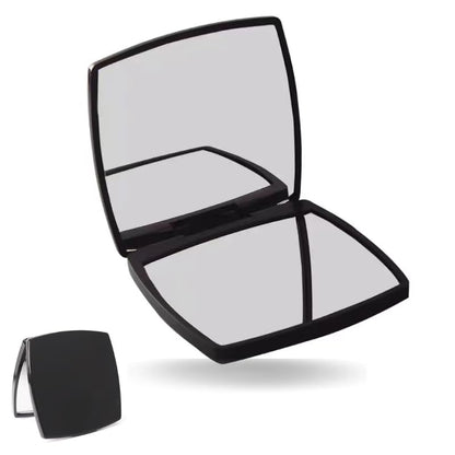 Vanity Mirror - Elegant Foldable Compact Cosmetic Mirror for Travel (Black)