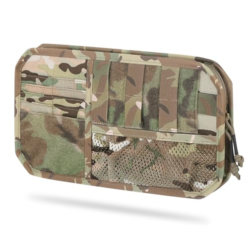 Car Sun Visor Organizer, Tactical Sunvisor Organizers Storage Covers for Trucks, Molle Panel with Pockets Zipper Visor Storage Pouch Accessories, Fits Most Vehicles, SUVs & Jeeps (MC) - color: MC