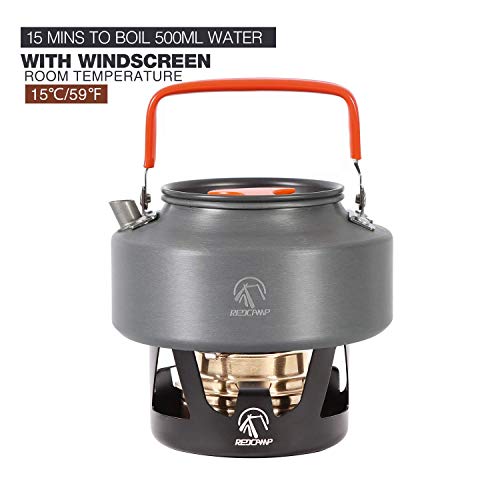 REDCAMP Mini Alcohol Stove for Backpacking, Lightweight Brass Spirit Burner with Aluminium Stand for Camping Hiking, Black - color: Black