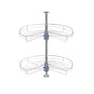 Dowell Base Cabinet Kidney Shape Dia.24 270° Lazy Susan, 2 Shelves, Kitchen Base Corner Cabinet Organizer (Chrome 4001 270 24) - size: Base Cabinet Kidney Shape Dia.24" 270°