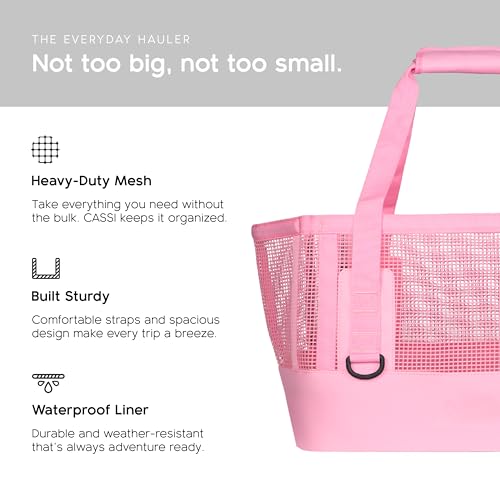 MISSION Boat Gear CASSI Heavy-Duty Outdoor Tote and Waterproof Marine-Grade Mesh Boat Bags - color: Rosé, size: 50 Liter