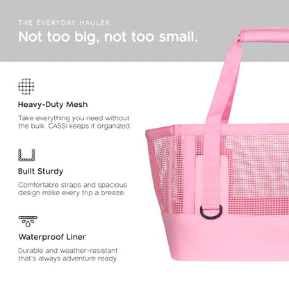 MISSION Boat Gear CASSI Heavy-Duty Outdoor Tote and Waterproof Marine-Grade Mesh Boat Bags - color: Rosé, size: 50 Liter