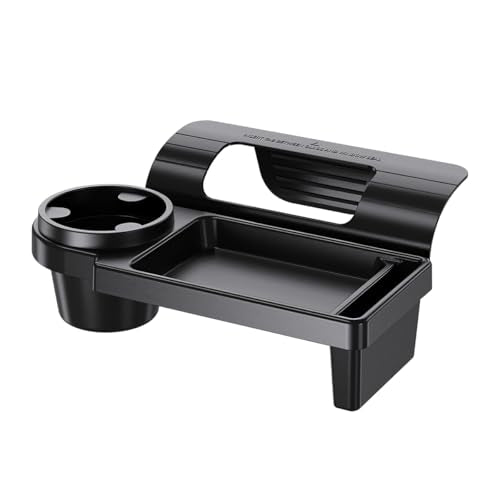 Zpana Car Window Organizer, Multifunctional Vehicle Door Side Hanging Rack with Cup Holder Tray Phone Mount, Automotive Window Storage Organizer Accessories, Universal for Trailer RV Truck