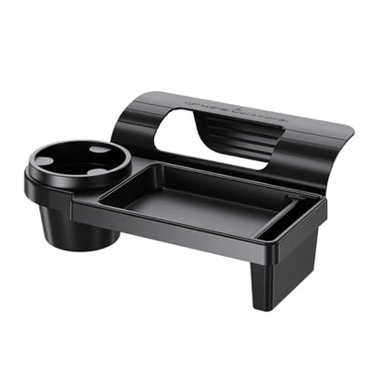 Zpana Car Window Organizer, Multifunctional Vehicle Door Side Hanging Rack with Cup Holder Tray Phone Mount, Automotive Window Storage Organizer Accessories, Universal for Trailer RV Truck