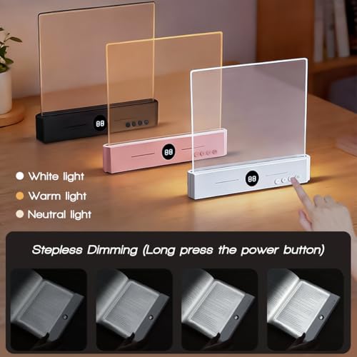 Flat Book Light,2026 Upgrade, Book Light Treasure Box, Reading in Bed at Night with 3 Colors & Timer, Dimmable Panel Plate Book Lamp Full Page Light, Bookish Gifts for Book Lovers - color: Black