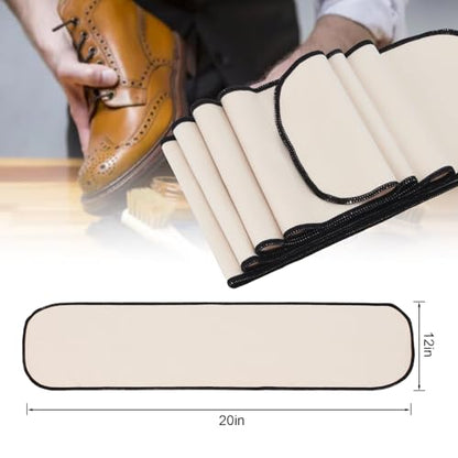 5 Pcs Shoe Polish Suede Fabric Polishing Cloth Kit for Cleaning Leather Shoes Boots and Microfiber Care Cloths Suede Cleaner 20 Inch x 5 Inch