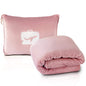 EverSnug Travel Blanket and Pillow - Premium Soft 2 in 1 Airplane Blanket with Soft Bag Pillowcase, Hand Luggage Sleeve and Backpack Clip (Light Pink) - color: Light Pink